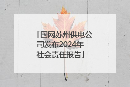 国网苏州供电公司发布2024年社会责任报告