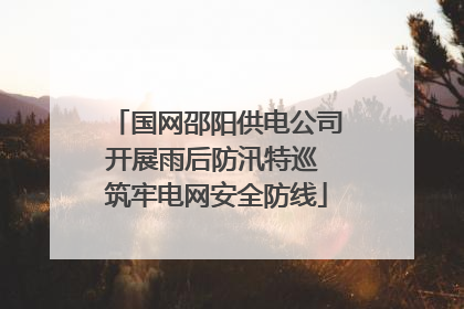国网邵阳供电公司开展雨后防汛特巡 筑牢电网安全防线