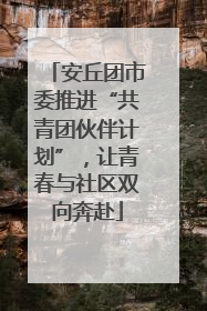 安丘团市委推进“共青团伙伴计划”，让青春与社区双向奔赴