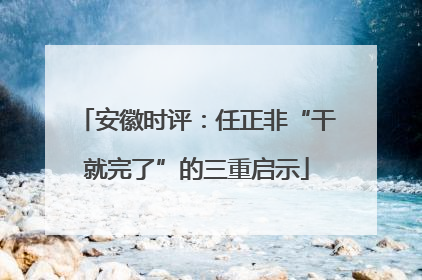 安徽时评：任正非“干就完了”的三重启示