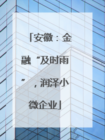 安徽：金融“及时雨”，润泽小微企业
