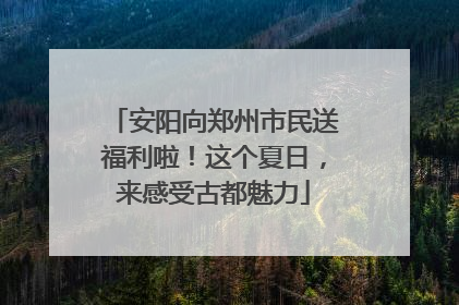 安阳向郑州市民送福利啦！这个夏日，来感受古都魅力