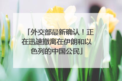 外交部最新确认！正在迅速撤离在伊朗和以色列的中国公民
