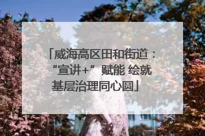 威海高区田和街道：“宣讲+”赋能 绘就基层治理同心圆