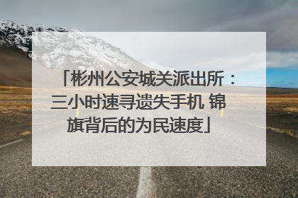 彬州公安城关派出所：三小时速寻遗失手机 锦旗背后的为民速度