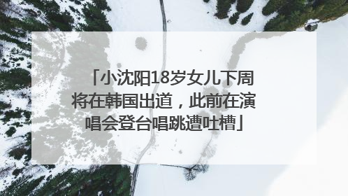 小沈阳18岁女儿下周将在韩国出道，此前在演唱会登台唱跳遭吐槽