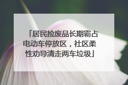 居民捡废品长期霸占电动车停放区，社区柔性劝导清走两车垃圾