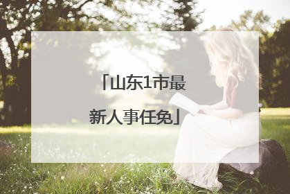 山东1市最新人事任免