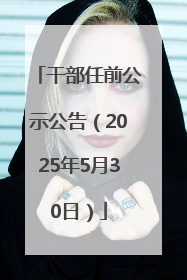 干部任前公示公告（2025年5月30日）