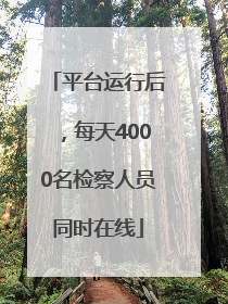 平台运行后，每天4000名检察人员同时在线