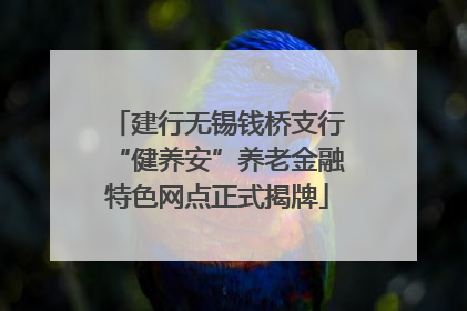建行无锡钱桥支行“健养安”养老金融特色网点正式揭牌
