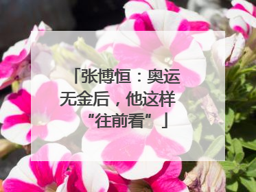 张博恒：奥运无金后，他这样“往前看”