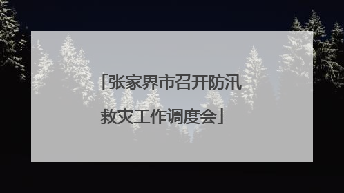 张家界市召开防汛救灾工作调度会