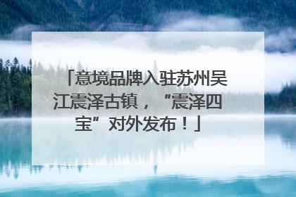 意境品牌入驻苏州吴江震泽古镇，“震泽四宝”对外发布！
