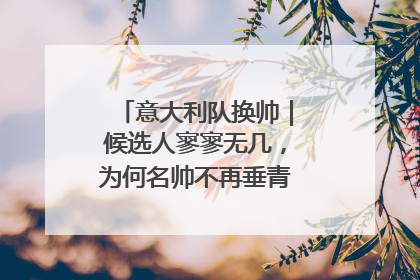 意大利队换帅｜候选人寥寥无几，为何名帅不再垂青“蓝衣军团”？