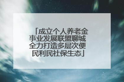 成立个人养老金事业发展联盟聊城全力打造多层次便民利民社保生态