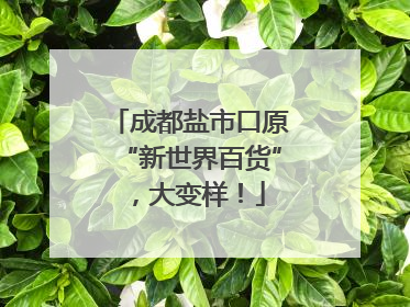 成都盐市口原“新世界百货”，大变样！
