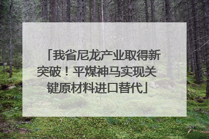 我省尼龙产业取得新突破！平煤神马实现关键原材料进口替代