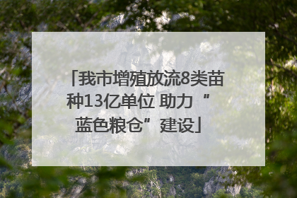 我市增殖放流8类苗种13亿单位 助力“蓝色粮仓”建设