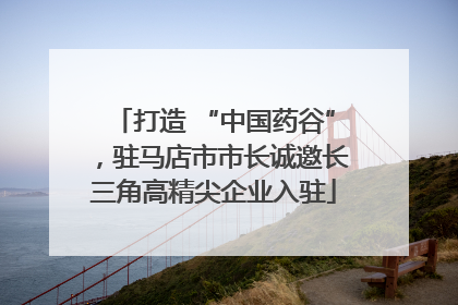 打造 “中国药谷”，驻马店市市长诚邀长三角高精尖企业入驻