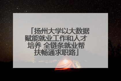 扬州大学以大数据赋能就业工作和人才培养 全链条就业帮扶畅通求职路
