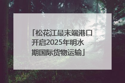 松花江最末端港口开启2025年明水期国际货物运输