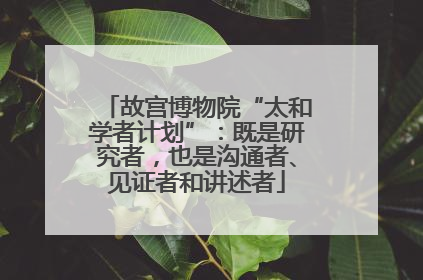 故宫博物院“太和学者计划”：既是研究者，也是沟通者、见证者和讲述者