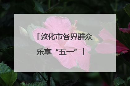 敦化市各界群众乐享“五一”