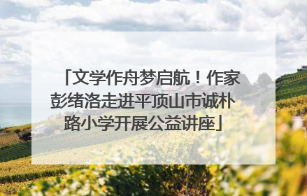 文学作舟梦启航！作家彭绪洛走进平顶山市诚朴路小学开展公益讲座