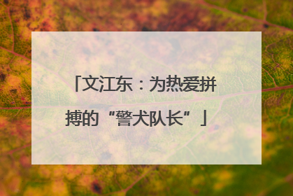 文江东：为热爱拼搏的“警犬队长”