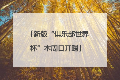 新版“俱乐部世界杯”本周日开踢