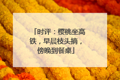 时评：樱桃坐高铁，早晨枝头摘，傍晚到餐桌