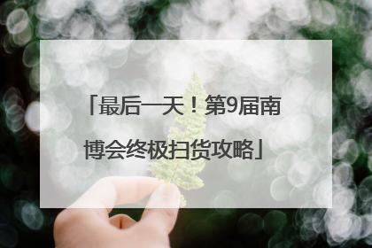 最后一天！第9届南博会终极扫货攻略