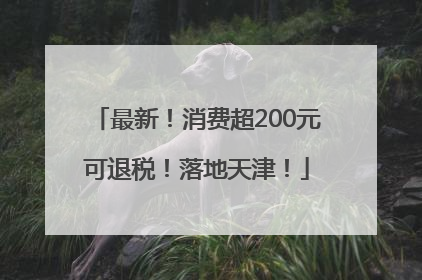 最新！消费超200元可退税！落地天津！