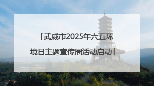 武威市2025年六五环境日主题宣传周活动启动