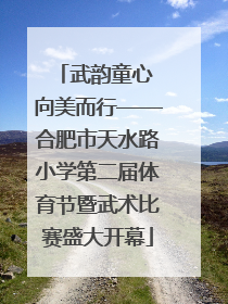 武韵童心 向美而行——合肥市天水路小学第二届体育节暨武术比赛盛大开幕