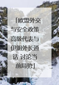 欧盟外交与安全政策高级代表与伊朗外长通话 讨论当前局势