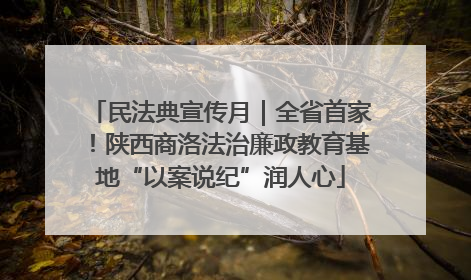民法典宣传月｜全省首家！陕西商洛法治廉政教育基地“以案说纪”润人心