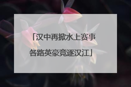 汉中再掀水上赛事 各路英豪竞逐汉江