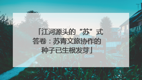 江河源头的“苏”式答卷：苏青文旅协作的种子已生根发芽
