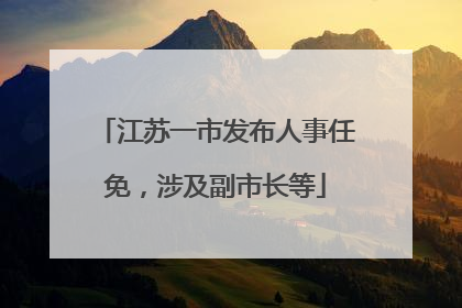 江苏一市发布人事任免，涉及副市长等