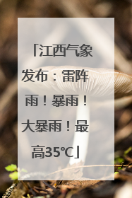 江西气象发布：雷阵雨！暴雨！大暴雨！最高35℃