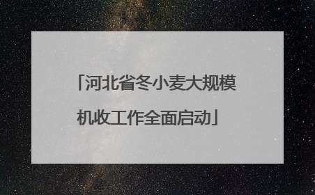 河北省冬小麦大规模机收工作全面启动