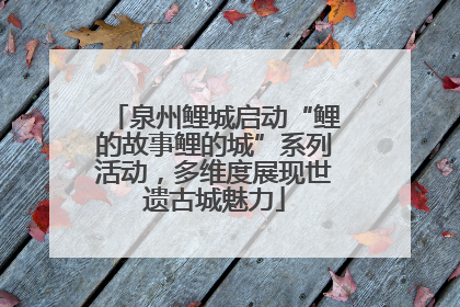 泉州鲤城启动“鲤的故事鲤的城”系列活动，多维度展现世遗古城魅力