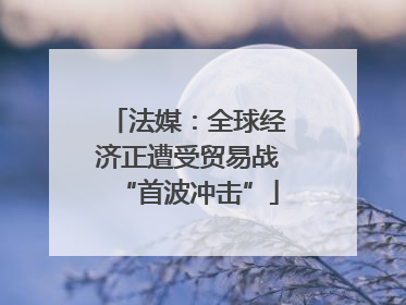 法媒：全球经济正遭受贸易战“首波冲击”