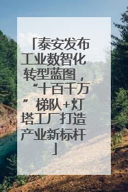 泰安发布工业数智化转型蓝图，“十百千万”梯队+灯塔工厂打造产业新标杆