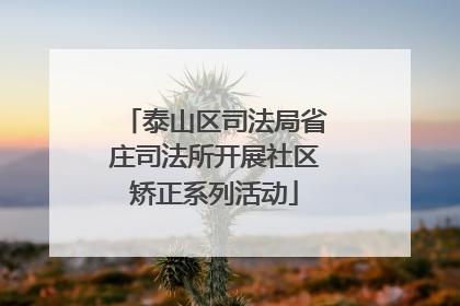 泰山区司法局省庄司法所开展社区矫正系列活动