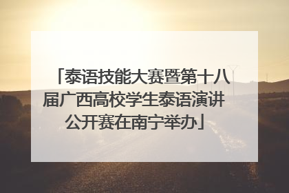 泰语技能大赛暨第十八届广西高校学生泰语演讲公开赛在南宁举办