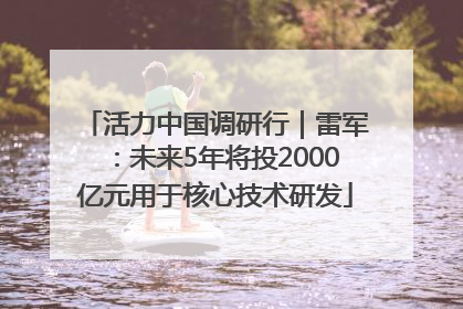 活力中国调研行｜雷军：未来5年将投2000亿元用于核心技术研发