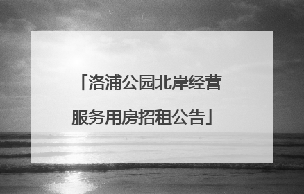 洛浦公园北岸经营服务用房招租公告
